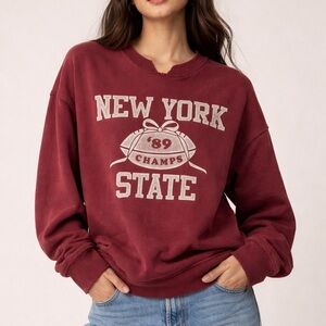 Hollister New York Bow Graphic Crewneck Sweatshirt